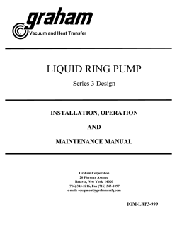 liquid ring pump - Graham Corporation
