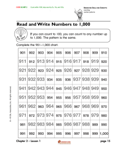 Read and Write Numbers to 1000