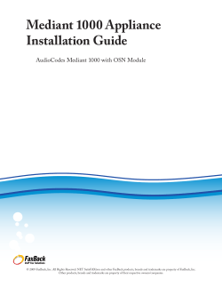 Mediant 1000 Appliance Installation Guide