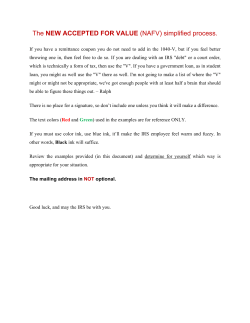 The NEW ACCEPTED FOR VALUE (NAFV) simplified process.