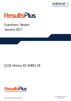 Examiners` Report January 2011 GCSE History B2 5HB02