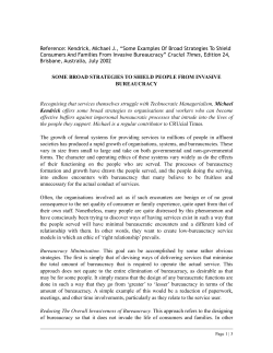 Kendrick, Michael J., &ldquo;Some Examples Of Broad Strategies To