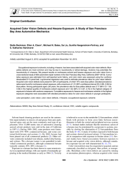 Acquired Color Vision Defects and Hexane