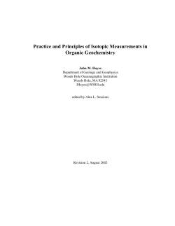 Practice and Principles of Isotopic Measurements in
