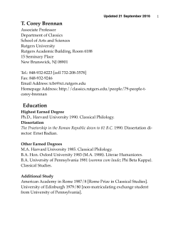 Curriculum Vitae - Rutgers Classics