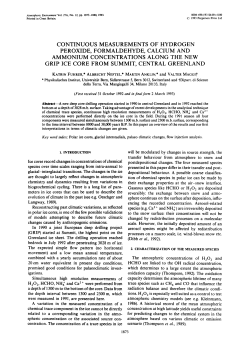 continuous measurements of hydrogen peroxide, formaldehyde