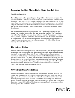 Exposing the Diet Myth: Diets Make You Eat Less