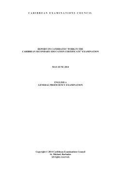 caribbean examinations council report on candidates` work in