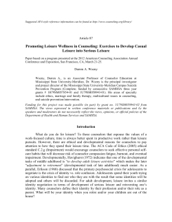 Promoting Leisure Wellness in Counseling