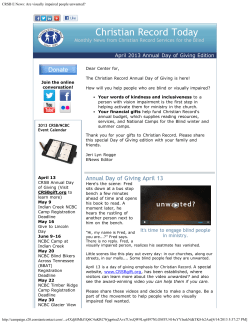 CRSB E News: Are visually impaired people unwanted?