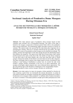 Canadian Social Science Sectional Analysis of Pendentive Dome