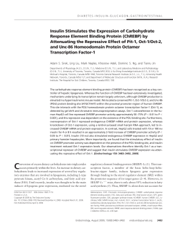 Insulin Stimulates the Expression of Carbohydrate Response