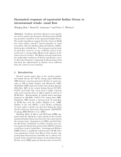 Dynamical response of equatorial Indian Ocean to