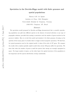 Speciation in the Derrida-Higgs model with finite genomes and