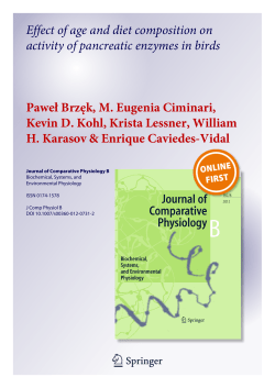 Effect of age and diet composition on activity of pancreatic enzymes