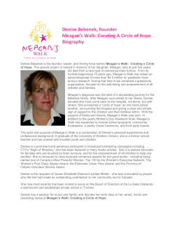 Denise Bebenek, Founder Meagan`s Walk: Creating A Circle of