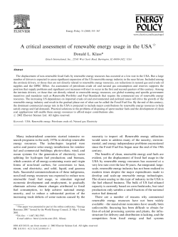 A critical assessment of renewable energy usage in the