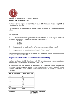 FOI-Response-267-self-harm - Northampton General Hospital NHS