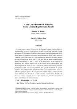 NAFTA and Industrial Pollution: Some General Equilibrium Results