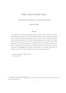 Public Action for Public Goods