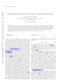 Simulations of the kinetic friction due to adsorbed surface layers