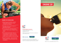 Drink up - South Australian Sports Medicine Association