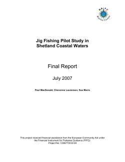 Jig Fishing Pilot Study in Shetland Coastal Waters
