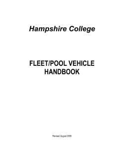 Hampshire College FLEET/POOL VEHICLE HANDBOOK