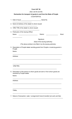Form VAT 36 (See rule 64 and 65) Declaration for transport