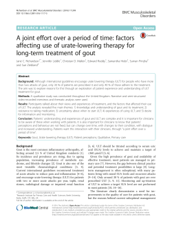 A joint effort over a period of time: factors affecting use of urate