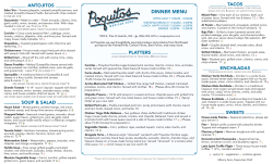 dinner menu