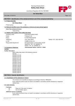 Ink safety data sheet