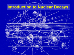 Introduction to Nuclear Decays