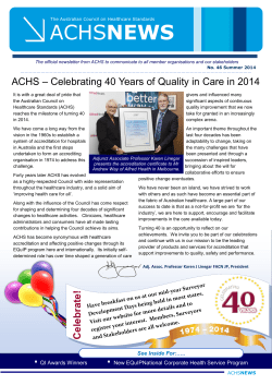 ACHS News - Issue 46 - Summer - Australian Council on Healthcare