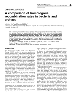 A comparison of homologous recombination rates in bacteria and