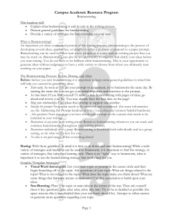 Brainstorming - Campus Academic Resource Program