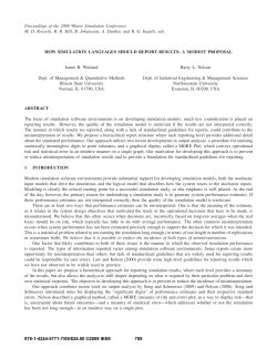 how simulation languages should report results: a modest proposal