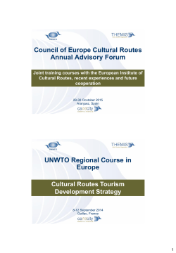 Council of Europe Cultural Routes Annual Advisory Forum UNWTO