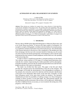 Automation of Area Measurement of Sunspots