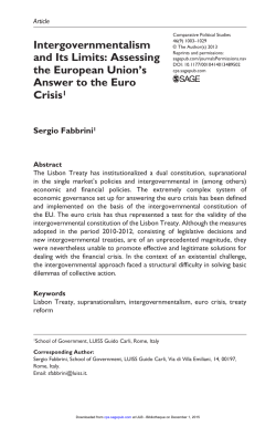 Intergovernmentalism and Its Limits: Assessing the European