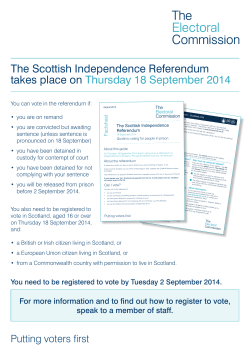 The Scottish Independence Referendum takes place