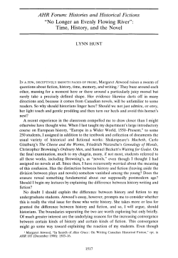 "Na Longer an Evenly Flowing River": Time, History, and the Novel