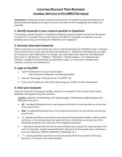 LOCATING RELEVANT PEER-REVIEWED JOURNAL ARTICLES IN