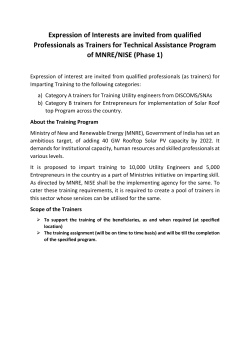 Expression of Interests are invited from qualified
