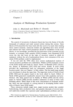 Analysis of Multistage Production Systems*