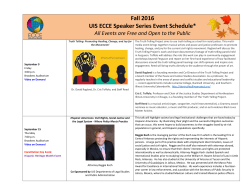 Fall 2016 UIS ECCE Speaker Series Event Schedule*