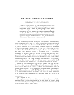 FACTORING EUCLIDEAN ISOMETRIES Every good
