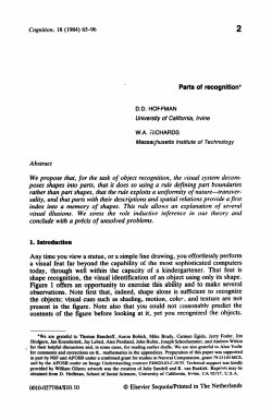 Parts of recognition - UCI Cognitive Sciences