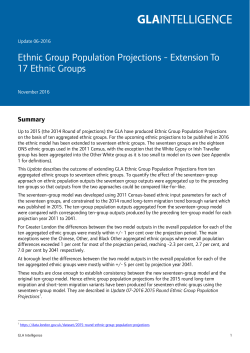 Ethnic Group Population Projections - Extension To 17