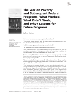 The War on Poverty and Subsequent Federal Programs: What